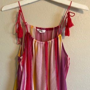 BB Dakota Pink Striped Tassel Top (M)